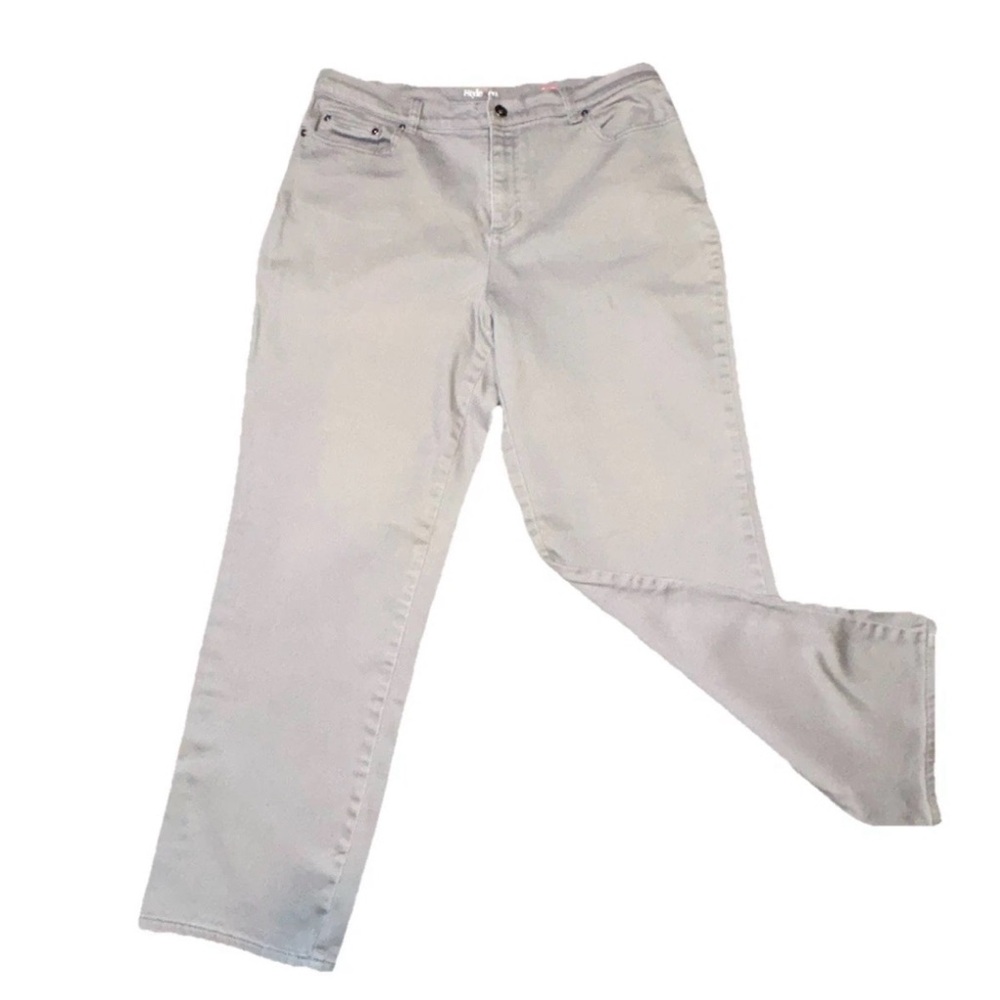 Women's Gray Jeans Style & Co Easy Fit Straight Leg Jeans Size 16